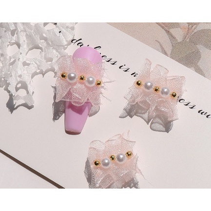 charm nơ nhún trang trí nail