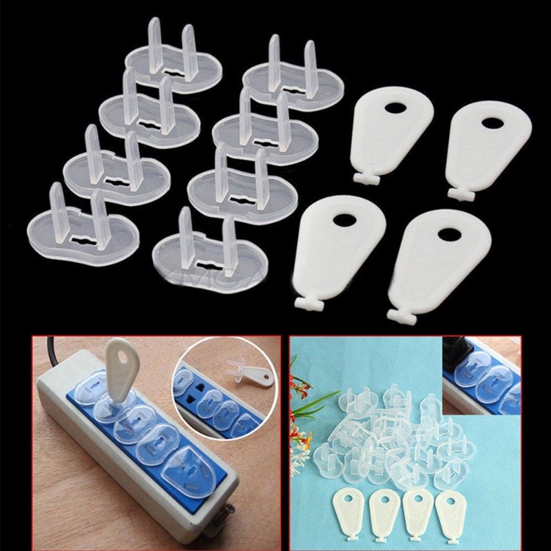 Set 7 Nắp Đậy Ổ Cắm Điện 2 Lỗ Bảo Vệ An Toàn Cho Bé Sự Bảo Vệ