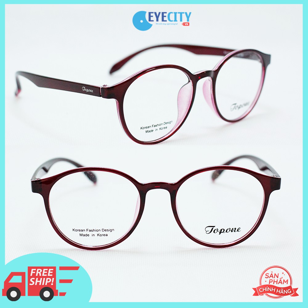 Gọng kính cận thời trang Topone thương hiệu Hàn Quốc nhựa dẻo T1019 nhiều màu
