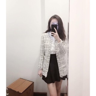 Áo Dạ Tweed Trắng Đẹp