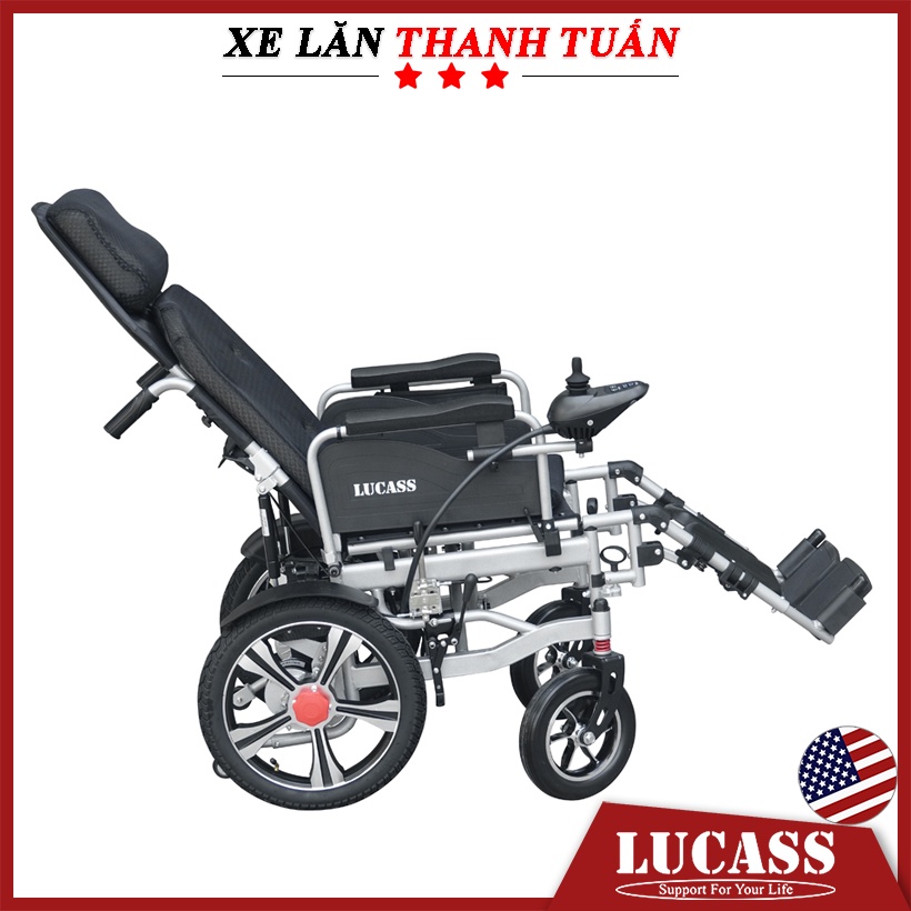 Xe điện ngả nằm như giường Lucass XE-110LA  - Xe lăn điện giúp phục hồi chức năng cho người tai biến, người già