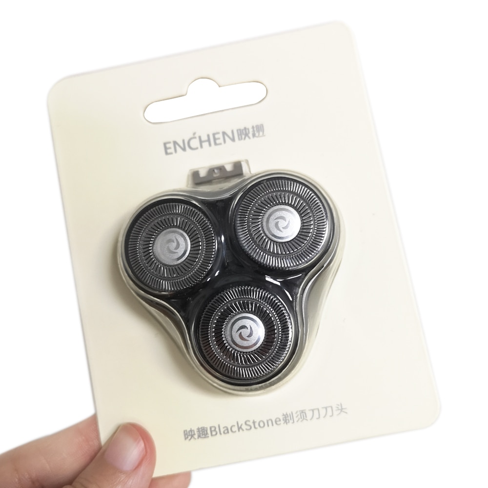 Đầu Máy Cạo Râu Điện Màu Đen Kèm Lưỡi Dao Thay Thế Enchen