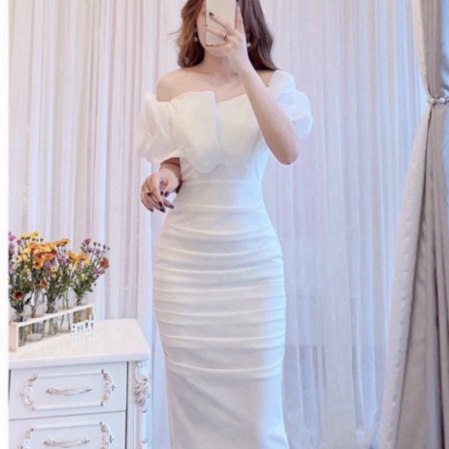 váy Trắng Body Trễ Vai DVC V1640, Chính Hãng 2021 | BigBuy360 - bigbuy360.vn