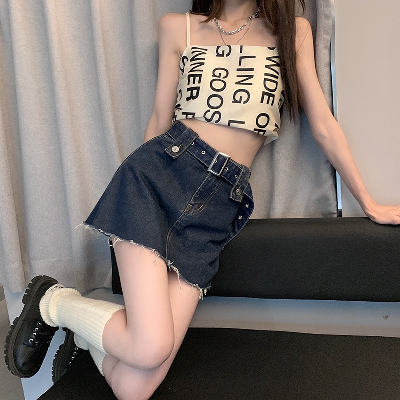 Chân Váy Denim Lưng Cao Thời Trang Mùa Hè Quyến Rũ Phong Cách Trung Hoa Cho Nữ
