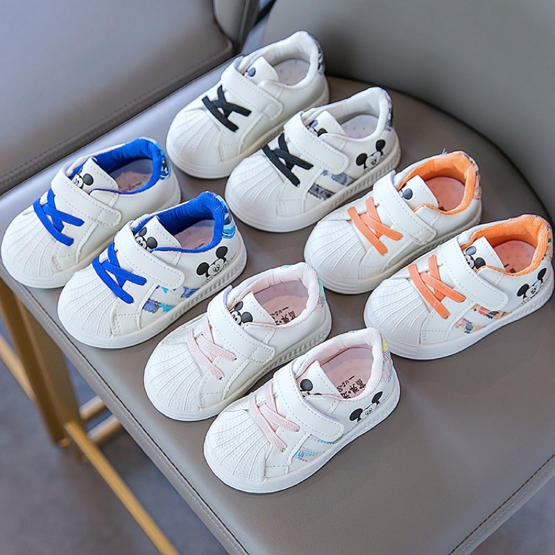 Giày thể thao màu trắng hình Micky dáng basic siêu mềm và êm chân cho bé 1- 3,5 tuổi GDAS1 mẫu mới 2021