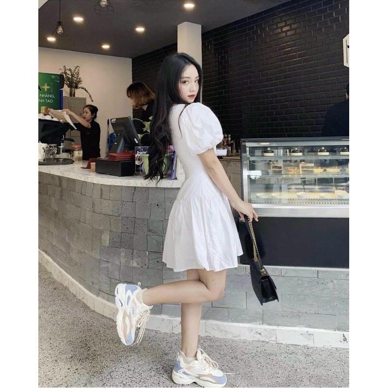 Đầm Kiểu CHICHI DRESS thiết kế chiết eo độc lạ form chuẩn tôn dáng chất liệu kaki thun hàn quốc | BigBuy360 - bigbuy360.vn