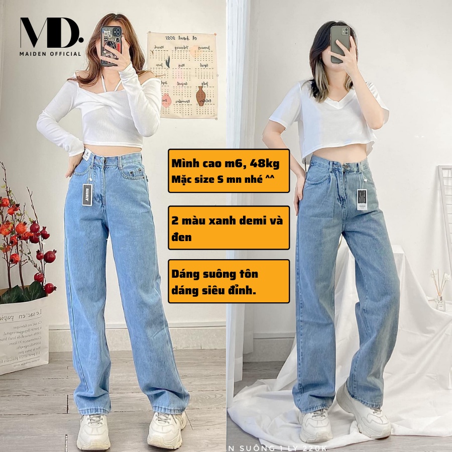 Quần jean ống rộng cạp cao ulzzang, quần bò nữ dáng suông MD230 | BigBuy360 - bigbuy360.vn