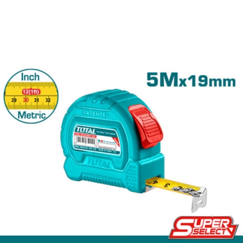 Thước kéo 5mét hệ đo inch và mét TOTAL TMT34519