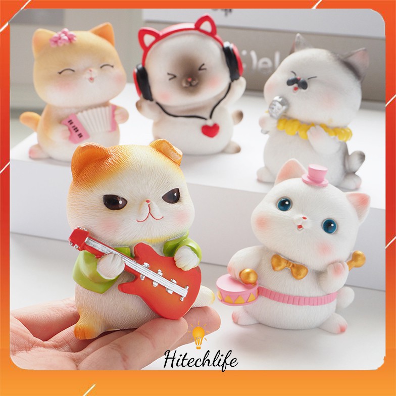 Phụ Kiện Trang Trí Xe Hơi Ban Nhạc Mèo Trang Trí Taplo Ô Tô, Bàn Làm Việc Siêu Ngộ Nghĩnh - Phụ Kiện Oto Hitechlife | BigBuy360 - bigbuy360.vn
