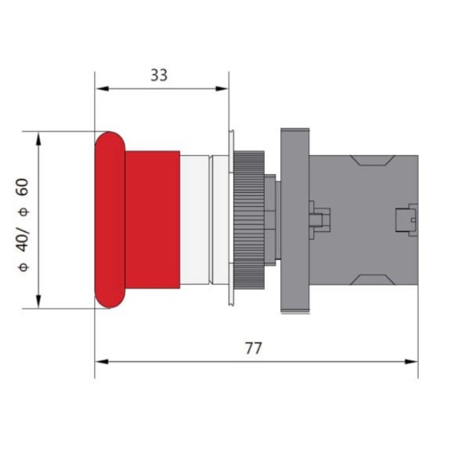 Nút dừng khẩn cấp phi 22 Chint