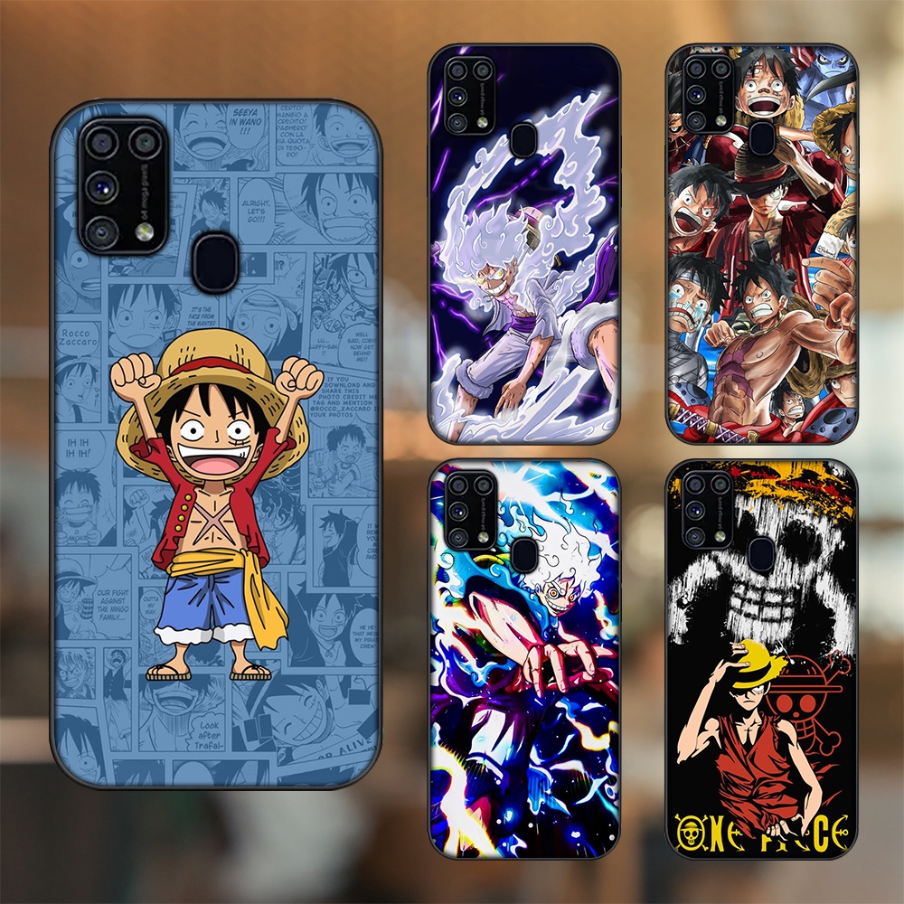 Ốp lưng Samsung M31 viền đen in hình Luffy One Piece