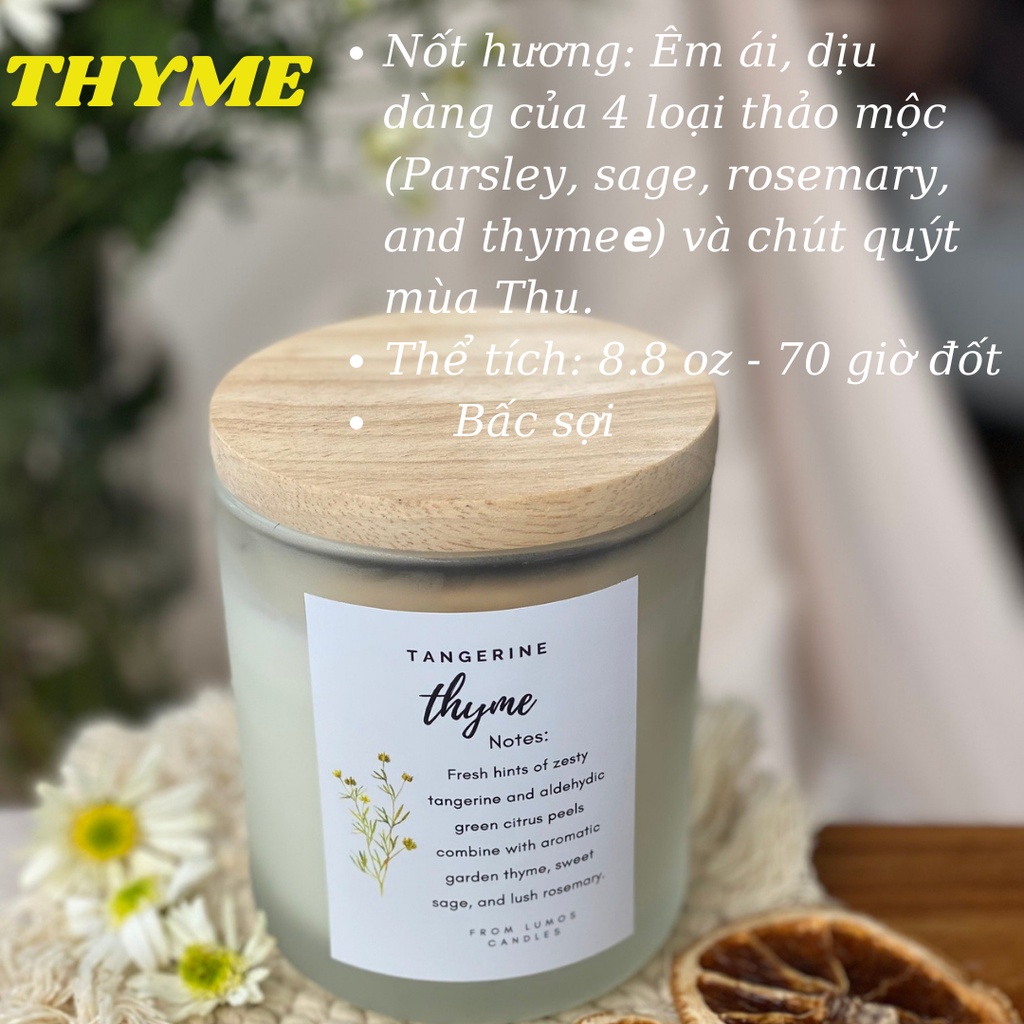 Nến Thơm Cao Cấp Lumos  Thuyme (Parsley, sage, rosemary, and thyme𝗲) – NT25 - Nến trang trí - Đạt tiêu chuẩn Quốc Tế