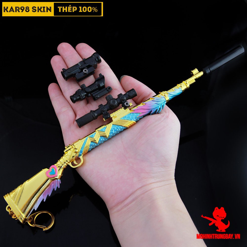 Mô Hình PUBG Kar98 Skin Rồng Biển Tặng Kèm 3 Scope Và Kệ Trưng Bày 19cm