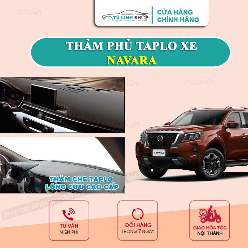 Thảm taplo Nissan Navara chính hãng MINCAR hoặc bằng lông Cừu 3 lớp và Da Cacbon