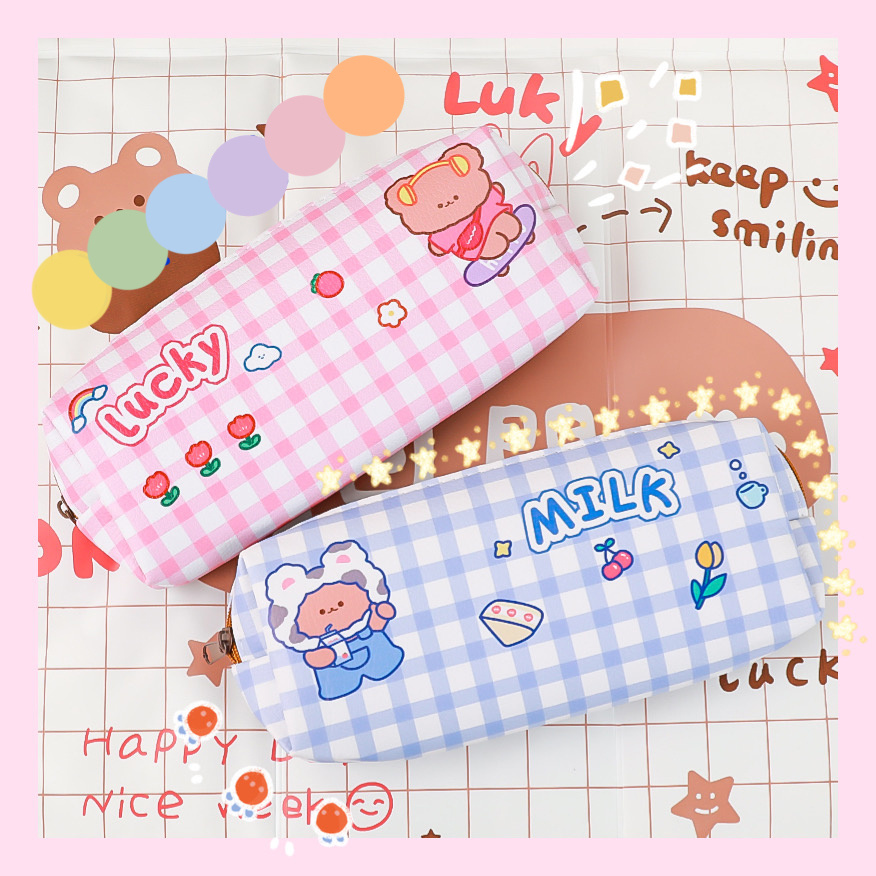 Hộp Bút Da PU Hình Gấu Cute Cub Pouch