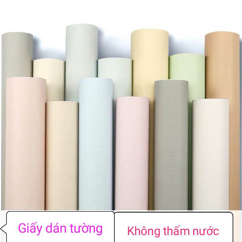 Giấy dán tường decal màu trơn keo sẵn 10m x45cm [GIÁ RẺ] - 10m Decal dán tường màu pastel Giấy dán tường chống nước 3d