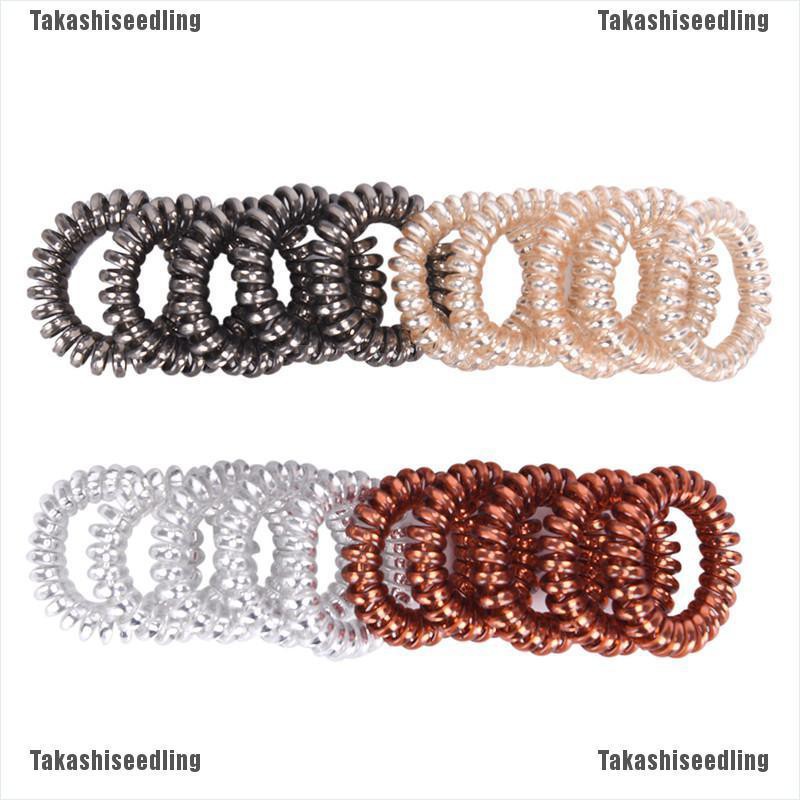 Set 1/5 dây buộc tóc cao su dạng dây xoắn thiết kế tiện lợi