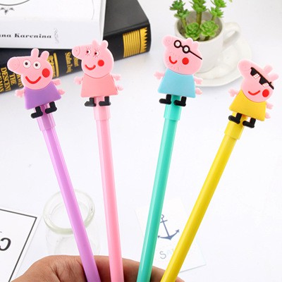 Bút heo in hình B53  bút peppa dẹt bút  bút hoạt hình bút dễ thương bút kute viết gel