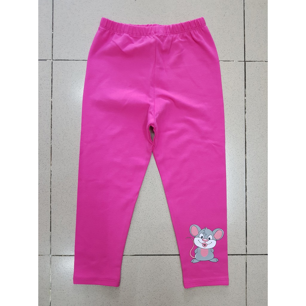 Quần legging dài bé gái in chuột dễ thương