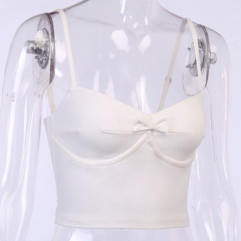 Áo Hai Dây Cổ Chữ V Hở Lưng Thắt Nơ Quyến Rũ Cho Nữ