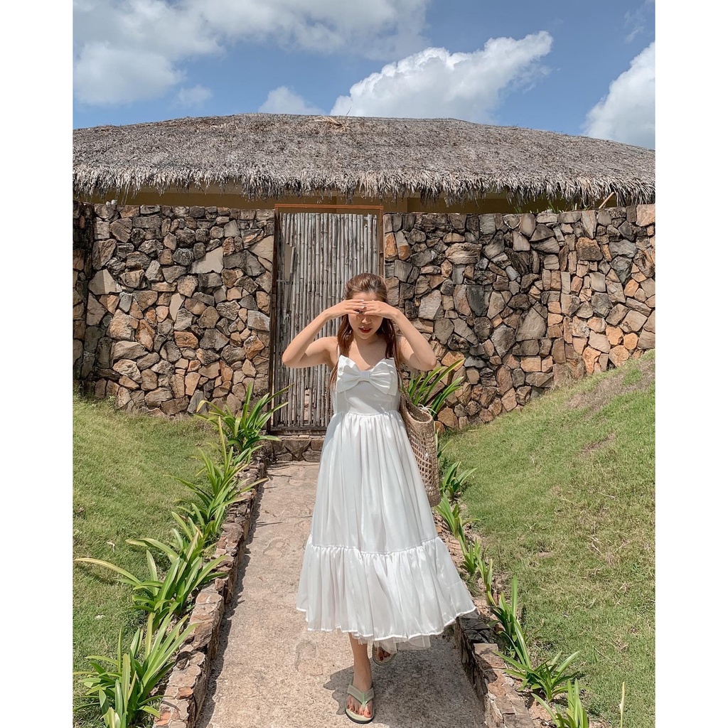 Váy voan hai dây nơ ngực 2 lớp V612 SUSTORE