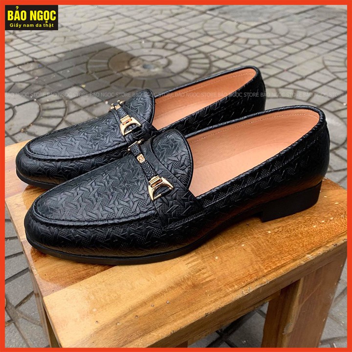 Giày Lười Nam Da Bò 100% - Bảo Hành Da 12 Tháng - Đế Cao Su Đúc Nguyên Khối Cao 3cm - Mã K26