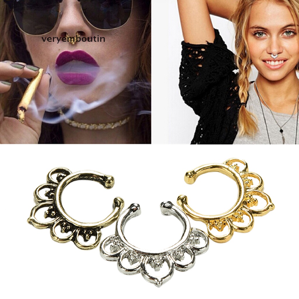 in Fashion Fake Septum Nose Rings Faux Piercing Nose Hoop Nose Studs Body Jewelry n