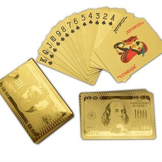 [Freeship 99k] Bộ bài tây mạ màu vàng 24k mang tài lộc - Hàng loại 1