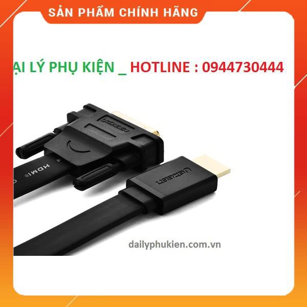 Cáp HDMI to DVI (24+1) mỏng dẹt dài 1M Ugreen 30137 dailyphukien