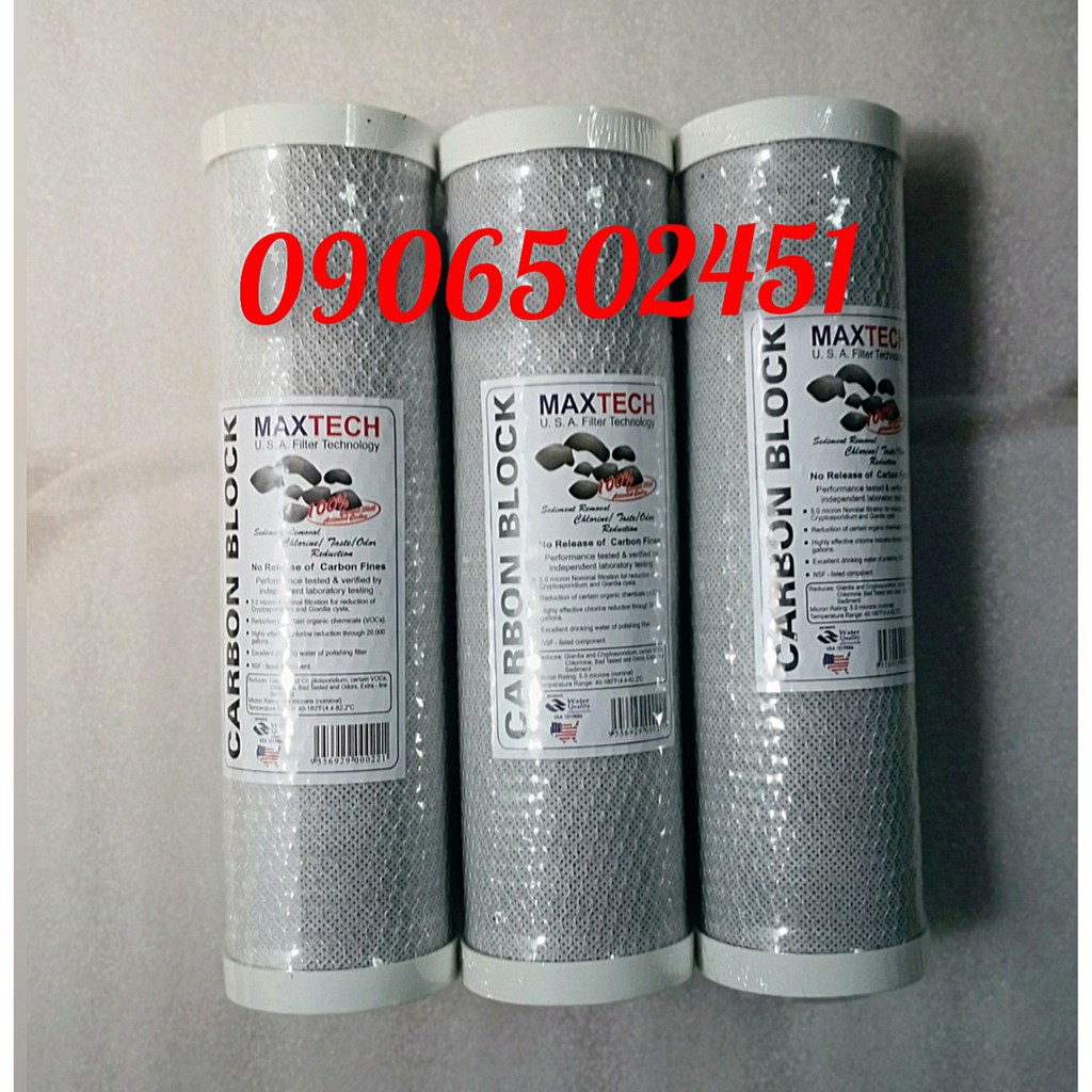 (ẢNH THẬT) Bộ 3 lõi lọc nước số 3 CTO 10 inch HÀNG USA