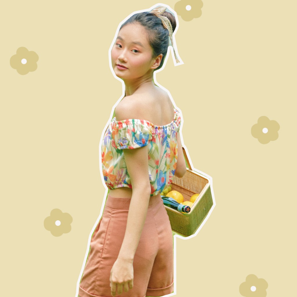 BLEUBIRD Áo voan hoa trễ vai SUNKISS TOP