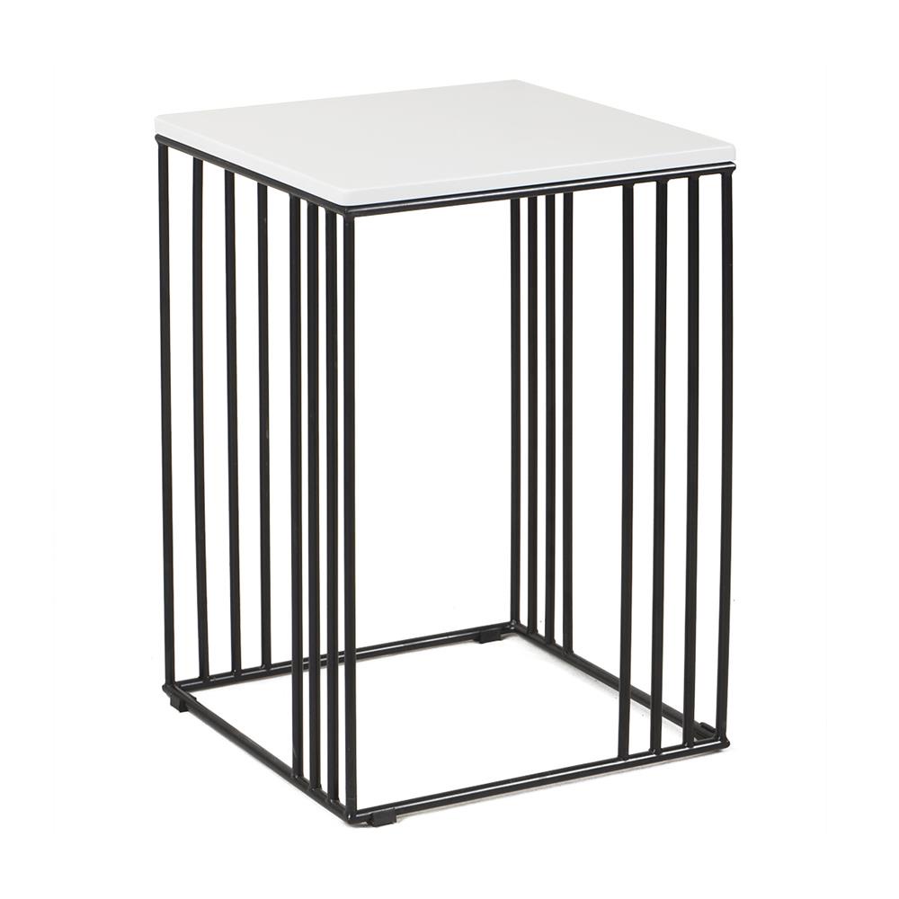 HomeBase FURDINI BOGSTAR Bàn cà phê MDF khung thép chắc chắn Thái Lan W40xH60xD40cm màu trắng