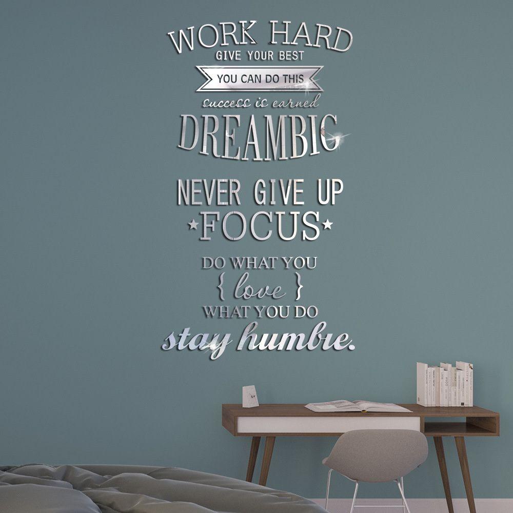 PINEVN Miếng Dán Tường Hình Câu Nói Động Lực Độc Đáo Trang Trí Nhà Cửa / Văn Phòng