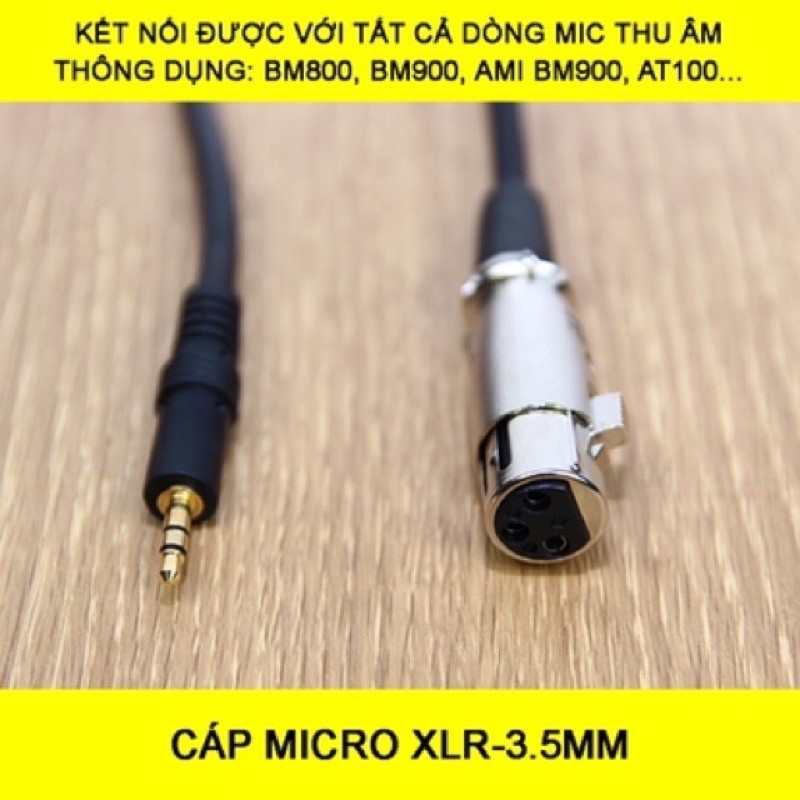 DÂY XLR - 3.5 chuyên dụng cho mic thu âm và mọi loại mixer, sound card lọc nhiễu tốt dài 2.5m