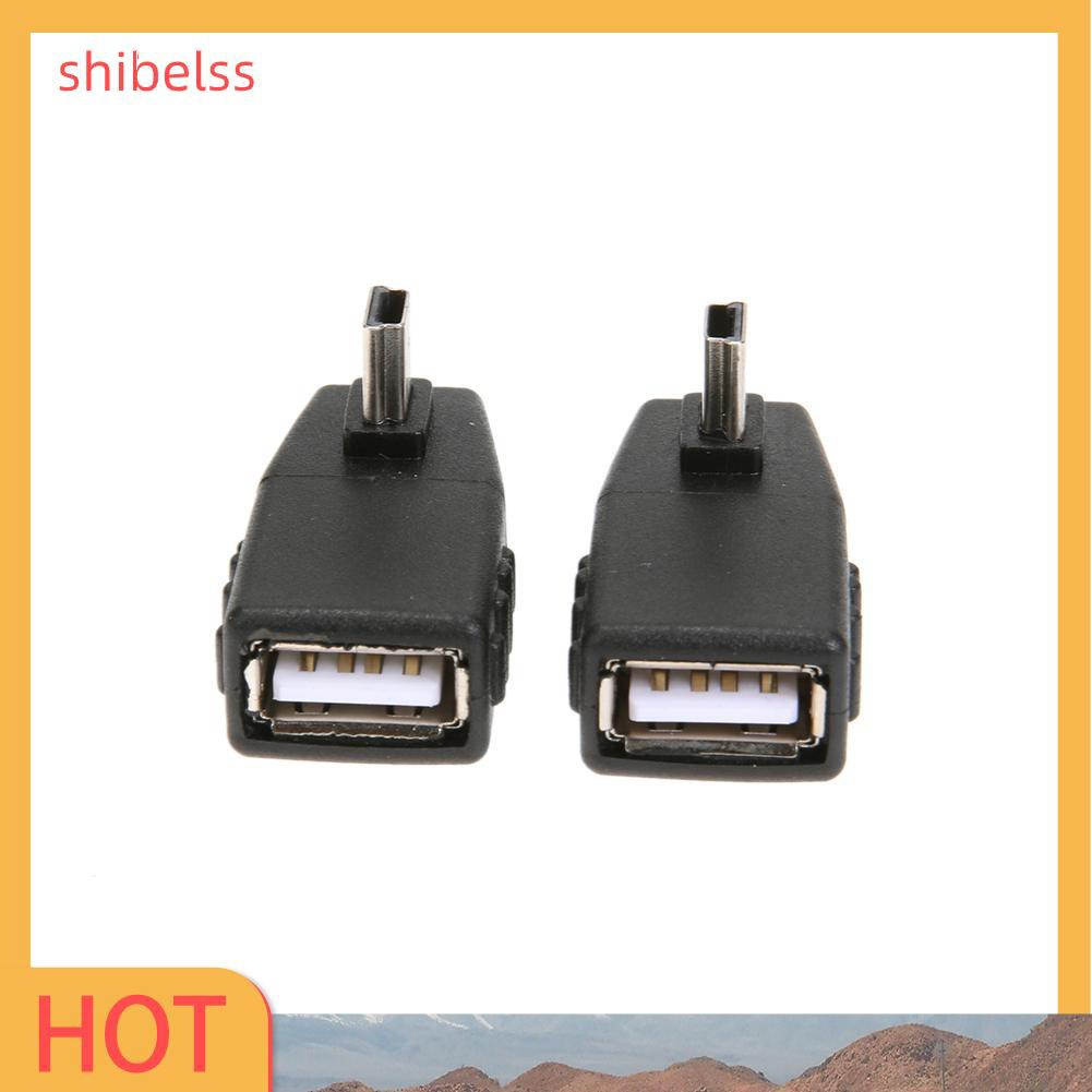 Shibelss Vehicle Mini USB Male to Female T Type Adapter Mini USB 5Pin Audio Adapter