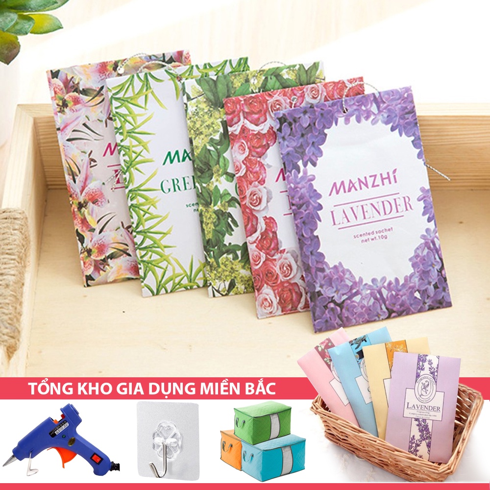 Túi Thơm Thảo Mộc MANZHI Tinh Dầu Tự Nhiên Treo Phòng Ngủ - Gói Thơm Mini Để Tủ Quần Áo, Xe Ô Tô