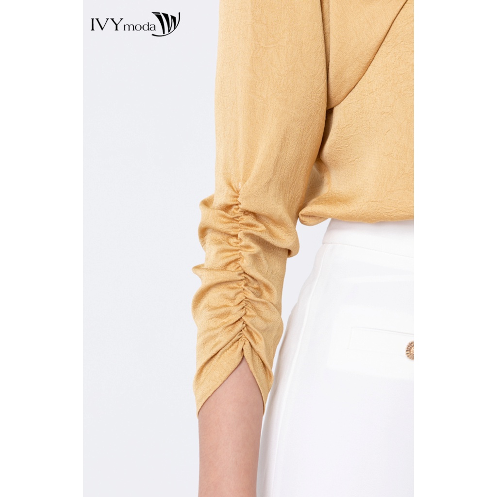 Áo sơ mi nữ tay nhún IVY moda MS 17T0052