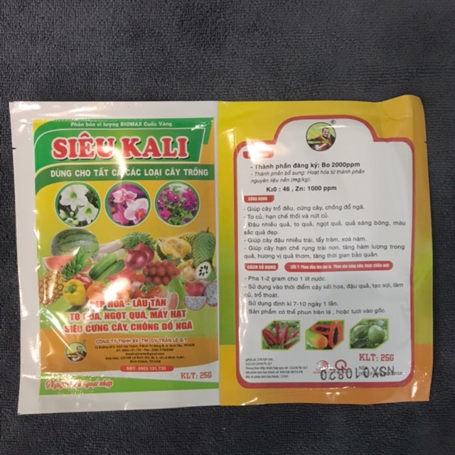 [ Hot ] Siêu Kali 25G Cứng Cây - Ngọt Trái - Chống Đổ Ngã - Bóng Trái- Đẹp Trái - Tăng Màu Sắc Củ Quả