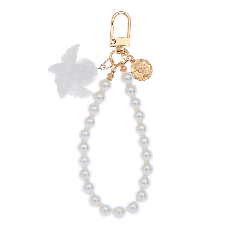 Angel pearl key chain bag key chain women