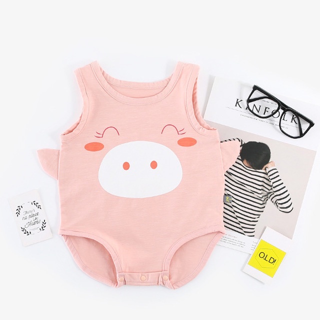 Bộ body đùi bodysuit chất cotton cho bé gái bé trai Từ 0-12 tháng tuổi