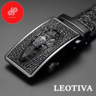 Thắt lưng dây nịt nam da bò 2 lớp dập vân cá sấu 3d leotiva 301