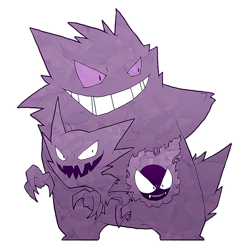 Miếng Dán Ủi Quần Áo DIY Hình Pokemon Gengar