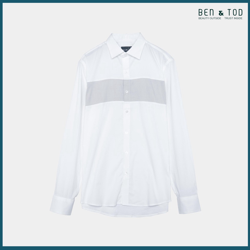 Áo sơ mi BEN & TOD họa tiết cotton cao cấp co giãn phong cách đơn giản công sở trẻ trung 21035
