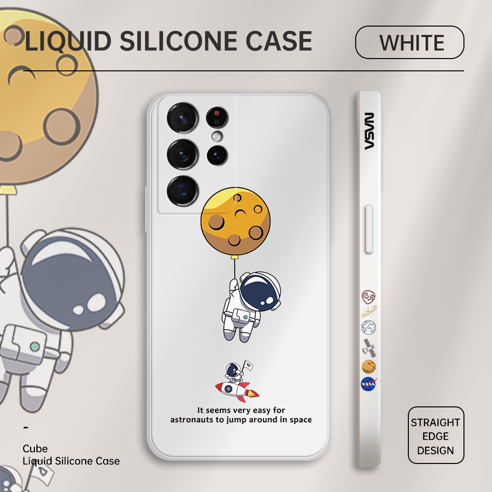 Ốp Điện Thoại Chống Sốc In Hình Phi Hành Gia Mặt Trăng Nasa Cho Samsung S21 S20 S10 Plus Ultra 5G