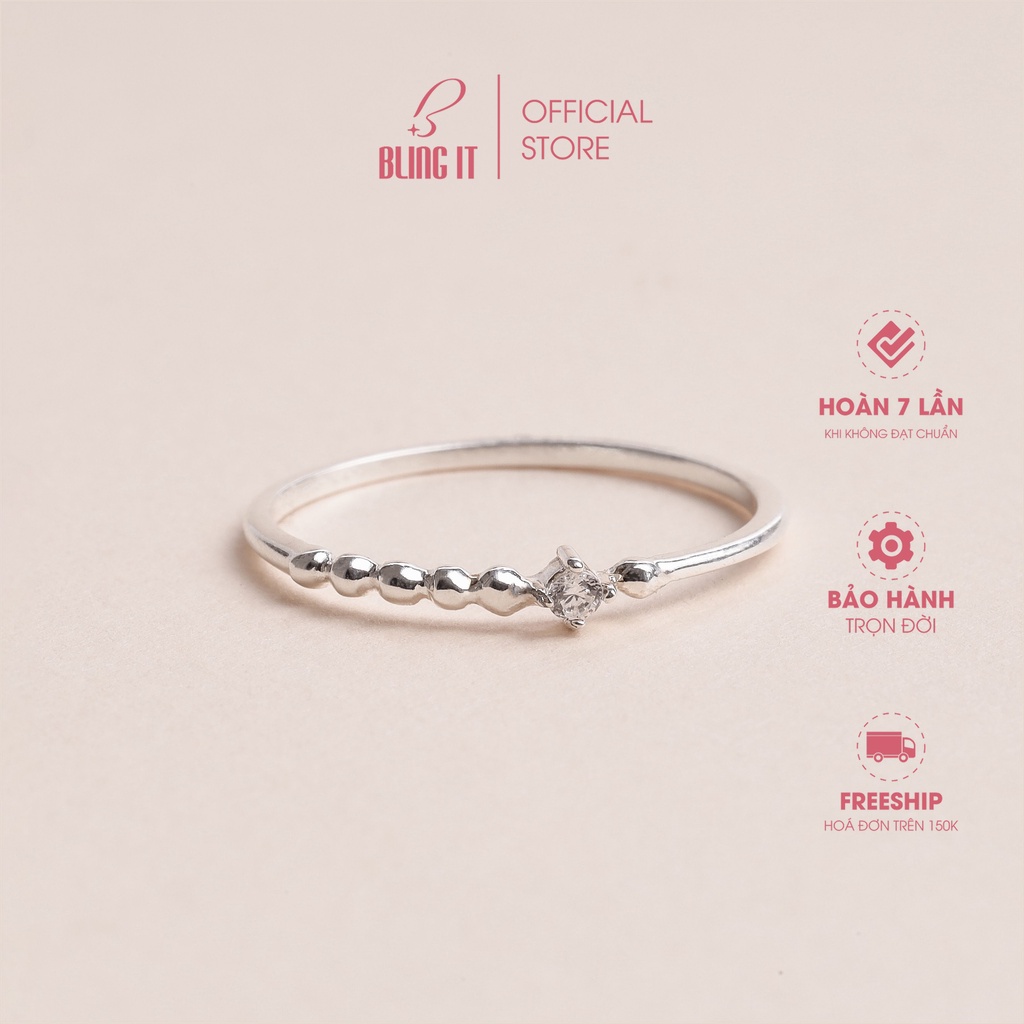 Nhẫn bạc 925 Bling It có đính đá thiết kế nữ tính BIN328