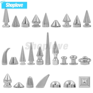 Set 5-50 đinh tán bạc hình viên đạn dùng để trang trí quần áo da