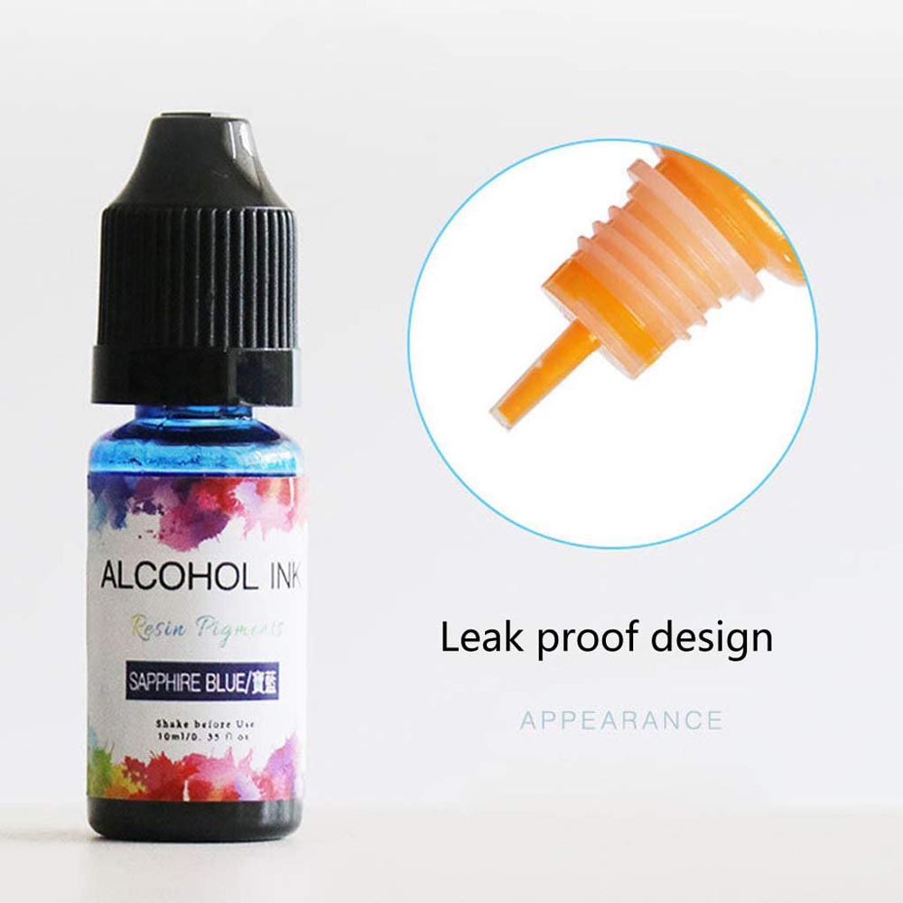 24 Colour 10ML Alcohol Ink Diffusion Resin Pigment Kit Liquid Colorant Dye Art DIY