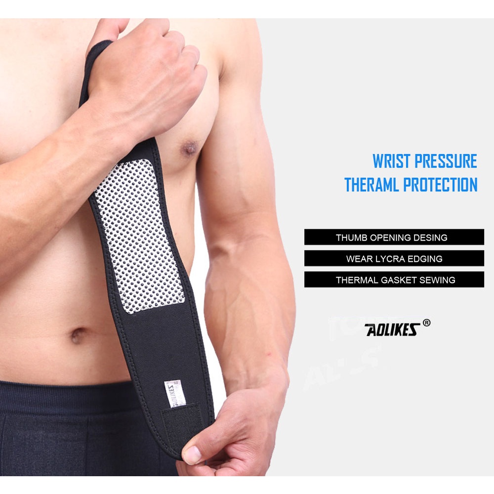 Aolikes 1 Cặp Băng Quấn Bảo Vệ Cổ Tay Chống Lạnh Chuyên Dụng Khi Chơi Thể Thao
