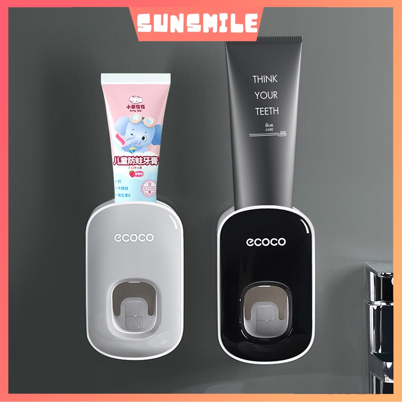 Giá cốc đôi ECOCO đựng bàn chải và kem đánh răng - SUN SMILE - kèm bộ nhả kem cao cấp, tiện lợi