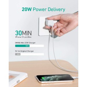 CỦ / CỐC SẠC NHANH IPHONE 12 AUKEY OMNIA OMNIA USB-C PD 20W PA-B1 (TRẮNG) HÀNG CHÍNH HÃNG